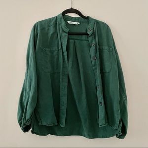 [SOLD] Zara Forest Green Button Overshirt